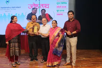 Ramkrishna Netralaya Sponsored the Jyeshthotsav event and Senior Citizens were felicitated by Dr Nitin Deshpande & Dr Suhas Deshpande.