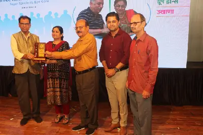 Ramkrishna Netralaya Sponsored the Jyeshthotsav event and Senior Citizens were felicitated by Dr Nitin Deshpande & Dr Suhas Deshpande.